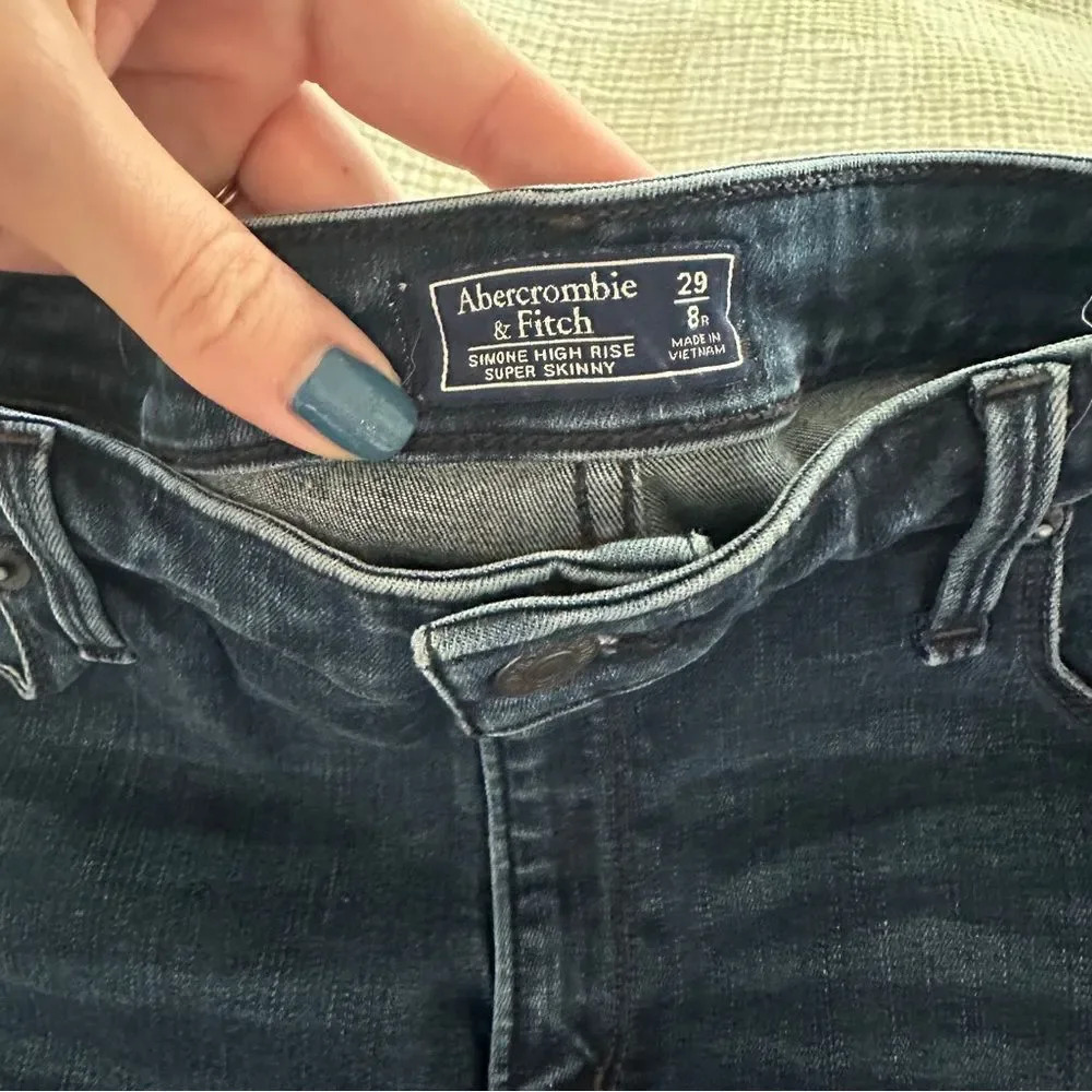 Abercrombie & Fitch Dark Blue Denim Straight Leg Skinny 29 - Picture 4 of 7
